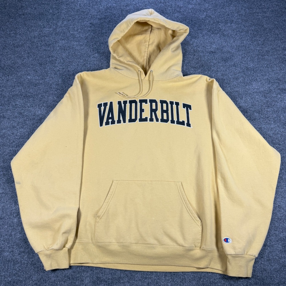Champion Vanderbilt University Hoodie Yellow Sweatshirt XL Gorpcore Streetwear